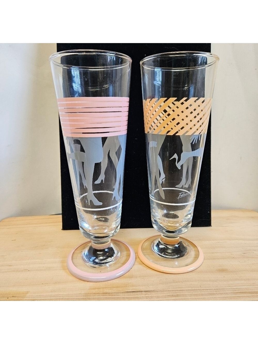 Vintage 80s Panache Footed Flute Cocktail Glassware (2)